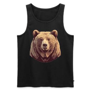 Ours Kodiak Ours Kodiak - Débardeur bio Premium Homme - noir - Devant - AI Model Male 178 light (178cm)
