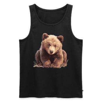Ours Kodiak Ours Kodiak - Débardeur bio Premium Homme - noir - Devant - AI Model Male 178 light (178cm)
