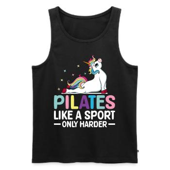 Pilates wie ein Sport, nur härter Pilates-Trainer - Männer Premium Bio Tank Top - Schwarz - Vorne - Michal (187cm)