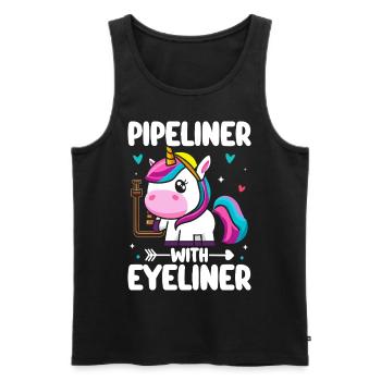 Pipeliner with Eyeliner Female Pipeliner - Men's Premium Organic Tank Top - black - Front - AI Model Male 178 light (178cm)