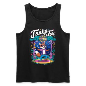 Funky Disco Fox Retro-Groove-Tanz für einen Disco - Männer Premium Bio Tank Top - Schwarz - Vorne - AI Model Male 178 light (178cm)