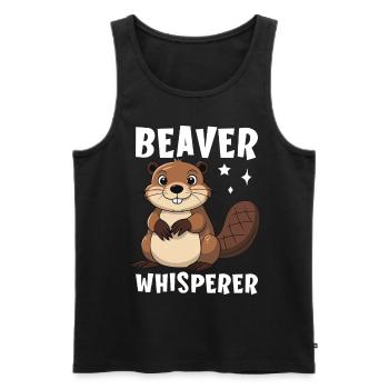 Beaver Whisperer - Männer Premium Bio Tank Top - Schwarz - Vorne - AI Model Male 178 light (178cm)