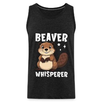 Beaver Whisperer - Männer Premium Bio Tank Top - Anthrazit - Vorne - Alexander (188cm)