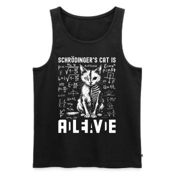 Le chat de Schrödinger mort et vif - Débardeur bio Premium Homme - noir - Devant - Michal (187cm)