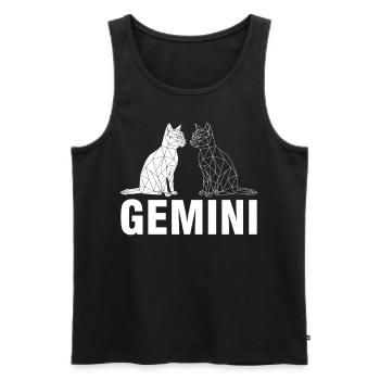 Gémeaux - Débardeur bio Premium Homme - noir - Devant - Michal (187cm)