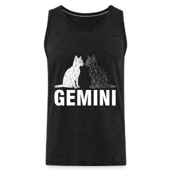 Gemini - Men's Premium Organic Tank Top - charcoal grey - Front - Alexander (188cm)