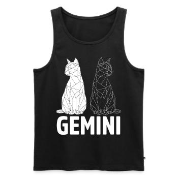 Gémeaux - Débardeur bio Premium Homme - noir - Devant - Michal (187cm)