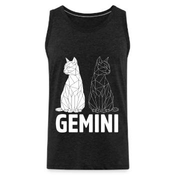 Gemini - Men's Premium Organic Tank Top - charcoal grey - Front - Alexander (188cm)