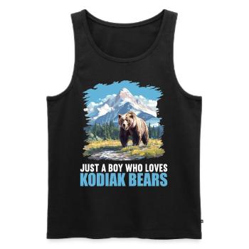 Ours Kodiak Ours Kodiak - Débardeur bio Premium Homme - noir - Devant - AI Model Male 178 light (178cm)