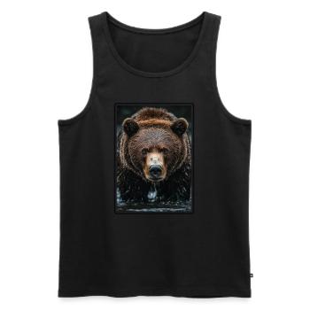 Ours Kodiak Ours Kodiak - Débardeur bio Premium Homme - noir - Devant - AI Model Male 178 light (178cm)