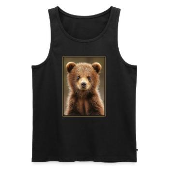 Ours Kodiak Ours Kodiak - Débardeur bio Premium Homme - noir - Devant - AI Model Male 178 light (178cm)