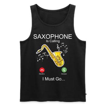 Saxophones Phone Display Saxophones - Men's Premium Organic Tank Top - black - Front - AI Model Male 178 light (178cm)