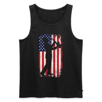 Saxophones American Flag - Men's Premium Organic Tank Top - black - Front - Michal (187cm)