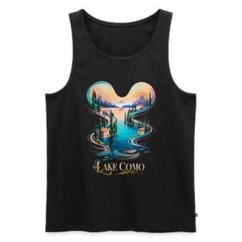Comer See Ikonische italienische Schönheit Reise - Männer Premium Bio Tank Top - Schwarz - Vorne - Michal (187cm)