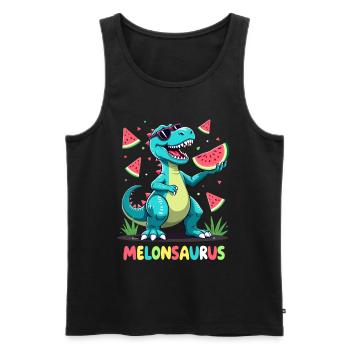 Melonsaurus Lustiger Dinosaurier für einen - Männer Premium Bio Tank Top - Schwarz - Vorne - Michal (187cm)