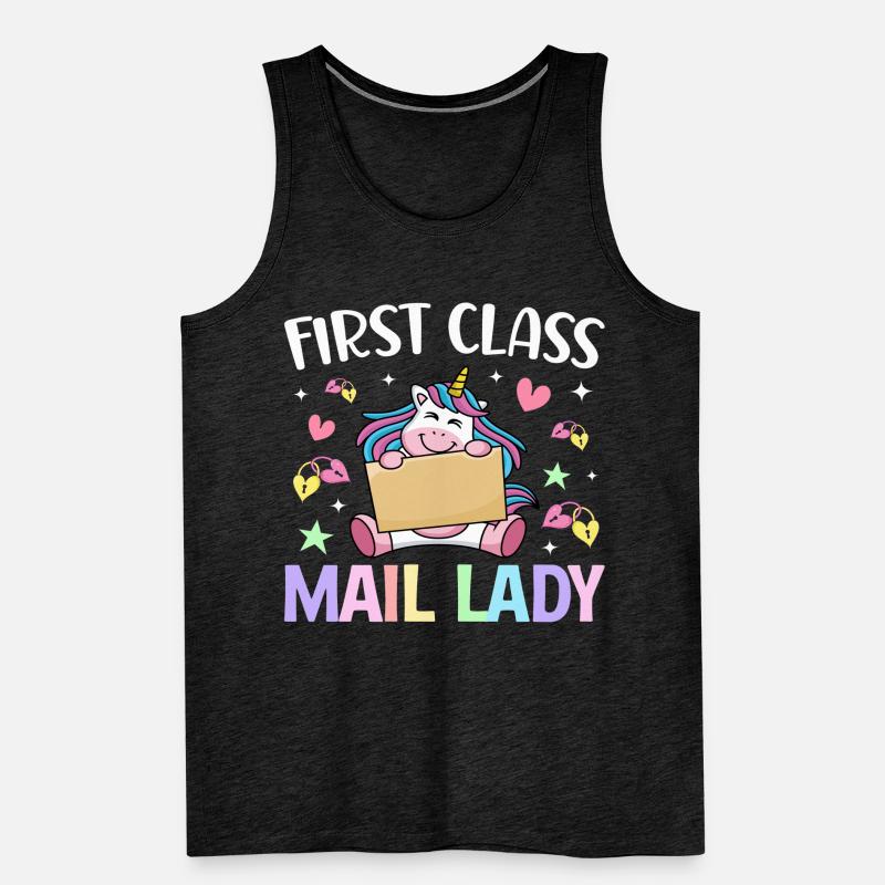 First Class Mail Lady Female Postman Worker Men's Premium Organic Tank Top