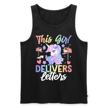 This Girl Delivers Letters Female Postal Service - Männer Premium Bio Tank Top - Schwarz - Vorne - AI Model Male 178 light (178cm)