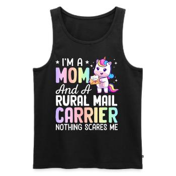 Mom And A Rural Mail Carrier Rural Carrier Postal - Men's Premium Organic Tank Top - black - Front - AI Model Male 178 light (178cm)