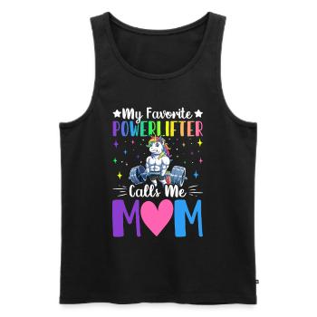 Favorite powerlifter calls me mom - Men's Premium Organic Tank Top - black - Front - Michal (187cm)