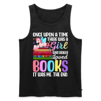 A Girl Who Really Loved Books Book Reader - Men's Premium Organic Tank Top - black - Front - AI Model Male 178 light (178cm)