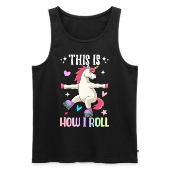 This Is How I Rollerskater Inline Skate - Männer Premium Bio Tank Top - Schwarz - Vorne - AI Model Male 178 light (178cm)
