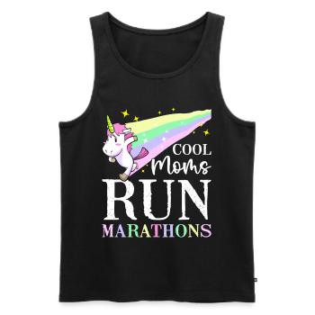 Cool Moms Run Marathons Female Runner Running - Men's Premium Organic Tank Top - black - Front - Michal (187cm)