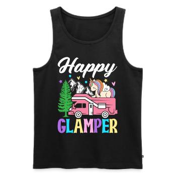 Happy Glamper Glamping Camper Grafikdesign für - Männer Premium Bio Tank Top - Schwarz - Vorne - AI Model Male 178 light (178cm)