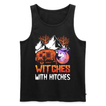 Hexen mit Kupplungen Rv Camping Mädchen Halloween - Männer Premium Bio Tank Top - Schwarz - Vorne - AI Model Male 178 light (178cm)