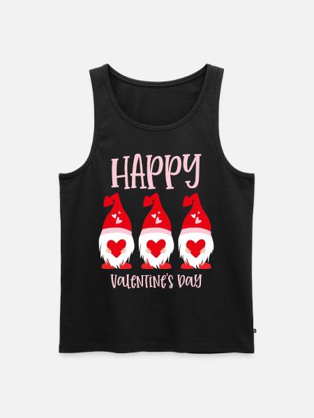 Gnome Happy Valentines Day - Men's Premium Organic Tank Top - black