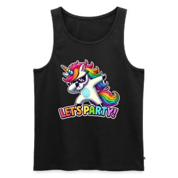 Party Outfit, Partyurlaub, Einhorn, Let's Party - Männer Premium Bio Tank Top - Schwarz - Vorne - AI Model Male 178 light (178cm)