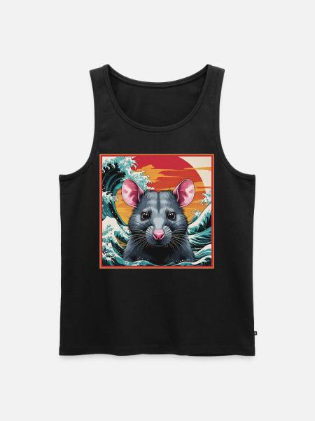 Rat in the Wave - Men's Premium Organic Tank Top - black