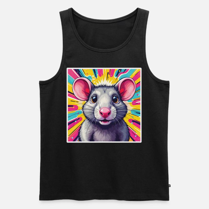 Pop Art Ratte - Männer Premium Bio Tank Top - Schwarz