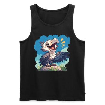 Vulture Geier - Männer Premium Bio Tank Top - Schwarz - Vorne - AI Model Male 178 light (178cm)