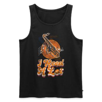 Saxophone Pun I Reed A Lot - Männer Premium Bio Tank Top - Schwarz - Vorne - Michal (187cm)