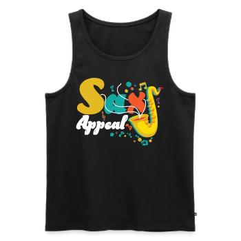 Saxophone Pun Sax Appeal - Männer Premium Bio Tank Top - Schwarz - Vorne - AI Model Male 178 light (178cm)