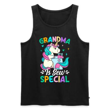 Grandma Is Sew Special Sewing Grandma Nähmaschine - Männer Premium Bio Tank Top - Schwarz - Vorne - AI Model Male 178 light (178cm)