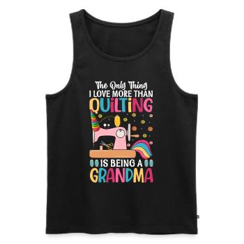 The only thing I love more than quilting is - Men's Premium Organic Tank Top - black - Front - Michal (187cm)
