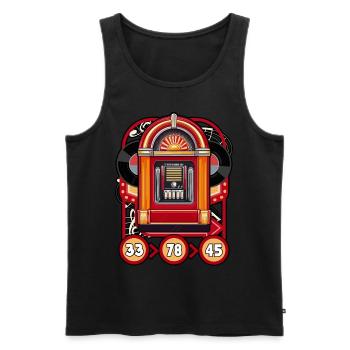Jukebox Collector 33 78 45 - Men's Premium Organic Tank Top - black - Front - AI Model Male 178 light (178cm)