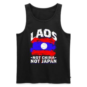 Laos Not China Not Japan Laotische Wurzel - Männer Premium Bio Tank Top - Schwarz - Vorne - Michal (187cm)