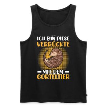 Armadillo Crazy with Armadillo Armadillo Armadillo - Men's Premium Organic Tank Top - black - Front - Michal (187cm)