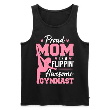Proud Mom Of A Flippin' Awesome Gymnast Gymnastics - Männer Premium Bio Tank Top - Schwarz - Vorne - Michal (187cm)