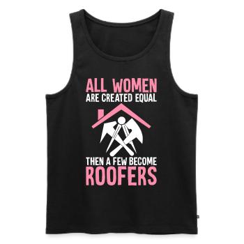 A few become roofers - Men's Premium Organic Tank Top - black - Front - AI Model Male 178 light (178cm)