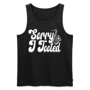 Saxophone Sorry I Tooted - Men's Premium Organic Tank Top - black - Front - Michal (187cm)