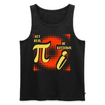 Humour mathématique – Pi vs. nombre imaginaire - Débardeur bio Premium Homme - noir - Devant - AI Model Male 178 light (178cm)