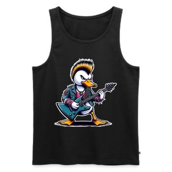 Ente Rock and Roll Gitarrist - Männer Premium Bio Tank Top - Schwarz - Vorne - Michal (187cm)