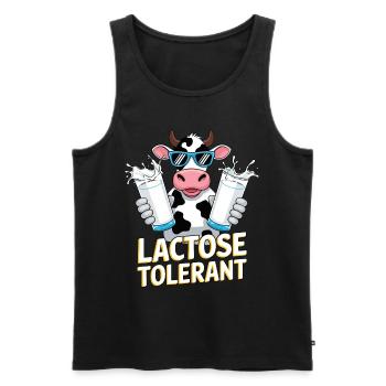 Laktosetolerant Milchliebhaber Lactose Tolerant - Männer Premium Bio Tank Top - Schwarz - Vorne - AI Model Male 178 light (178cm)