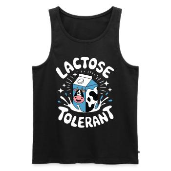 Tolérant au lactose Amateurs de lait Lactose - Débardeur bio Premium Homme - noir - Devant - Michal (187cm)