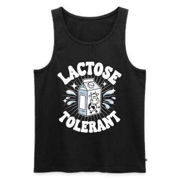 Les amateurs de lait tolérants au lactose - Débardeur bio Premium Homme - noir - Devant - Michal (187cm)
