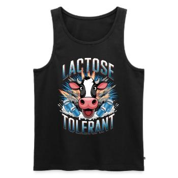 Tolérants au lactose Amateurs de lait - Débardeur bio Premium Homme - noir - Devant - Michal (187cm)