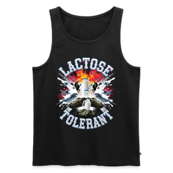 Tolérants au lactose Amateurs de lait - Débardeur bio Premium Homme - noir - Devant - Michal (187cm)